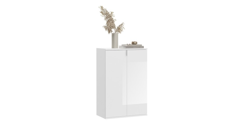 Buffet BODITE – 3 portes – Blanc laqué – Design compact et moderne 