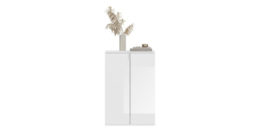 Buffet BODITE – 3 portes – Blanc laqué – Design compact et moderne 