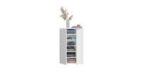 Buffet BODITE – 3 portes – Blanc laqué – Design compact et moderne 