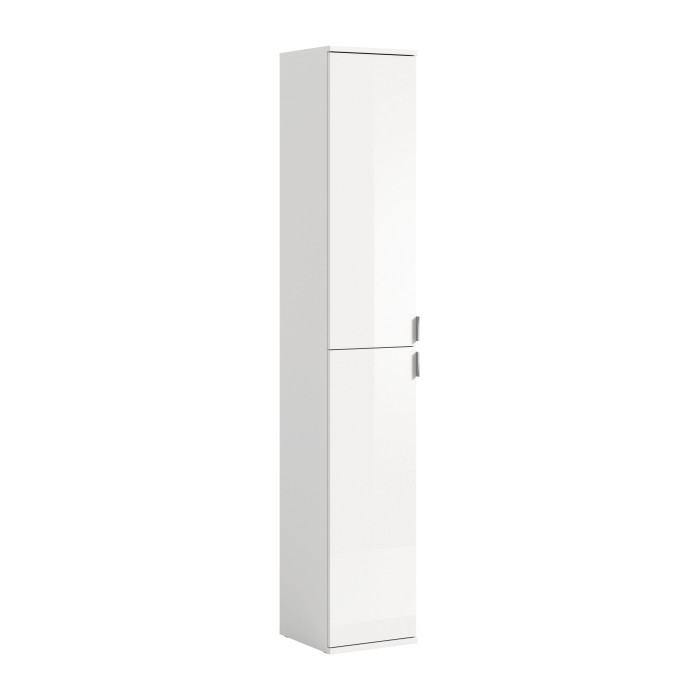 Armoire de rangement BODITE – 2 portes – Blanc laqué – Design moderne et pratique 