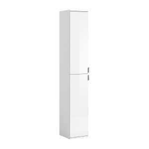 Armoire de rangement BODITE – 2 portes – Blanc laqué – Design moderne et pratique 