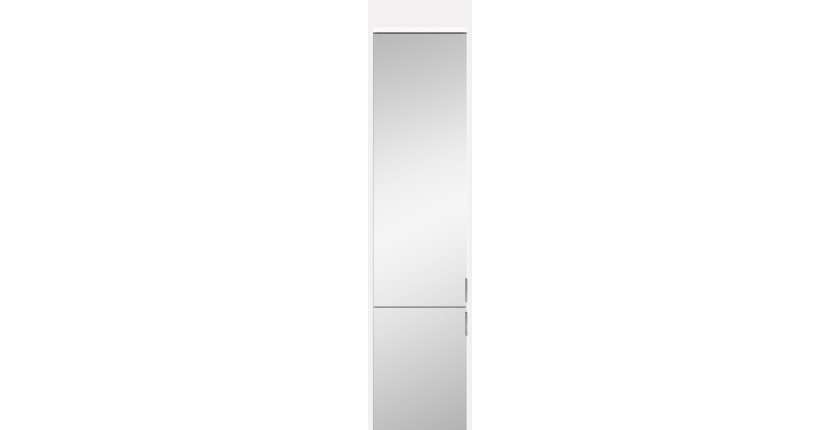 Armoire de rangement BODITE – 2 portes avec miroirs – Blanc laqué – Élégance et fonctionnalité 