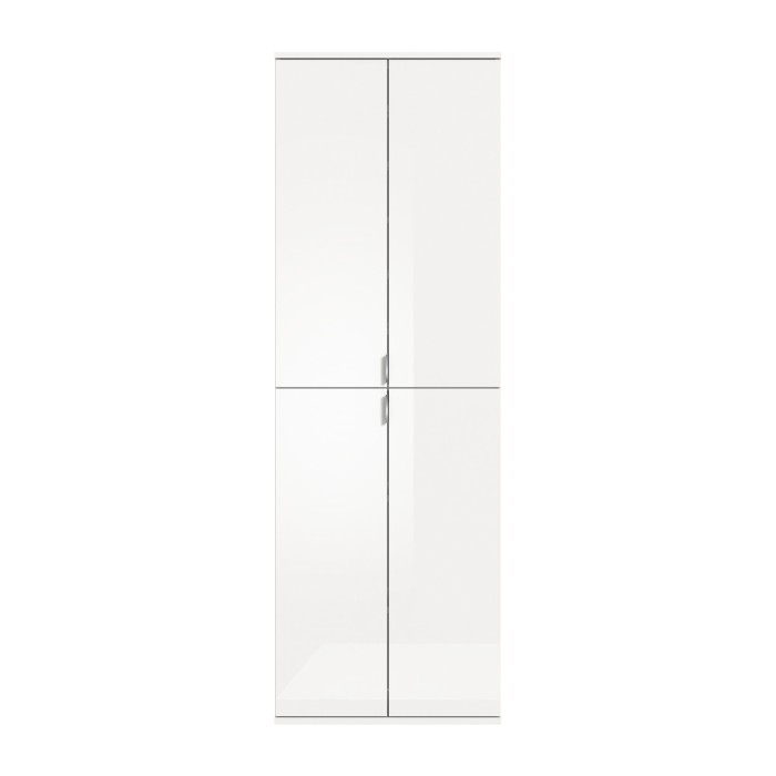 Armoire de rangement BODITE – 4 portes – Blanc laqué – Élégance et praticité 
