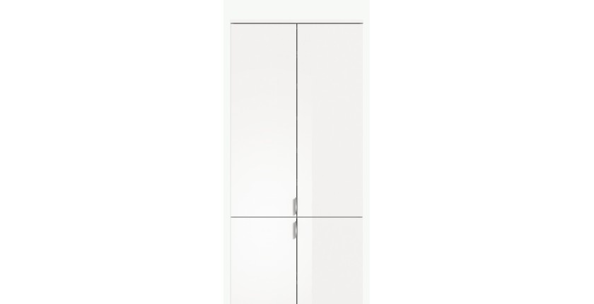 Armoire de rangement BODITE – 4 portes – Blanc laqué – Élégance et praticité 
