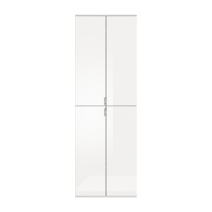 Armoire de rangement BODITE – 4 portes – Blanc laqué – Élégance et praticité 