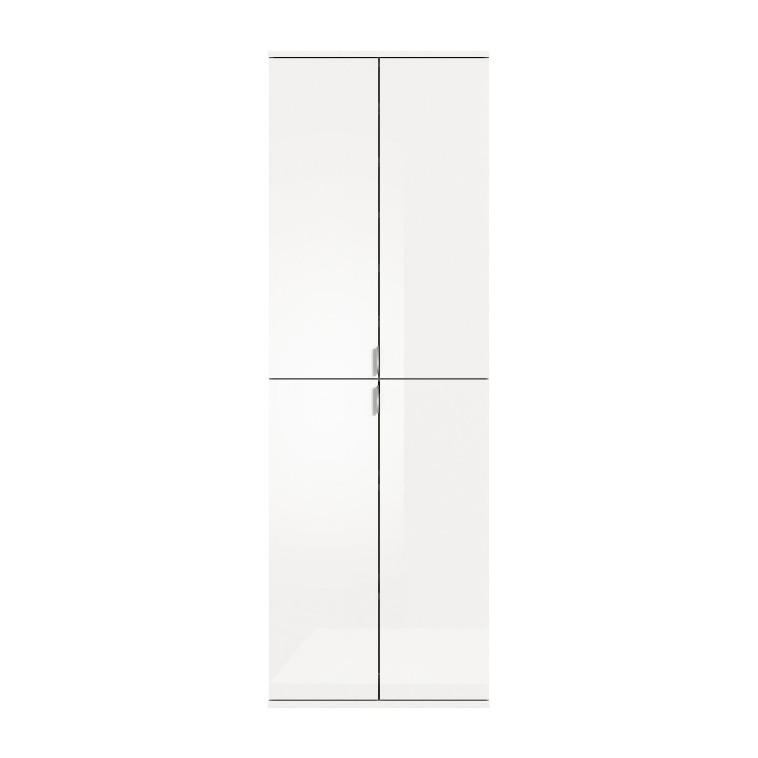 Armoire de rangement BODITE – 4 portes – Blanc laqué – Élégance et praticité 