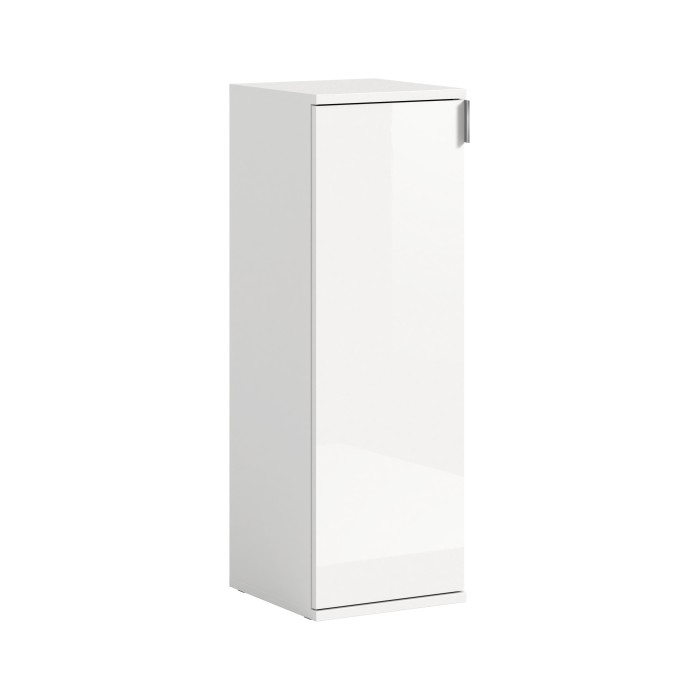 Meuble de rangement BODITE – 1 porte – Blanc laqué – Compact et moderne 