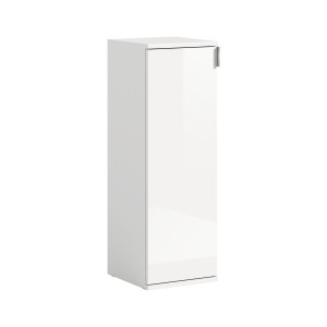 Meuble de rangement BODITE – 1 porte – Blanc laqué – Compact et moderne 
