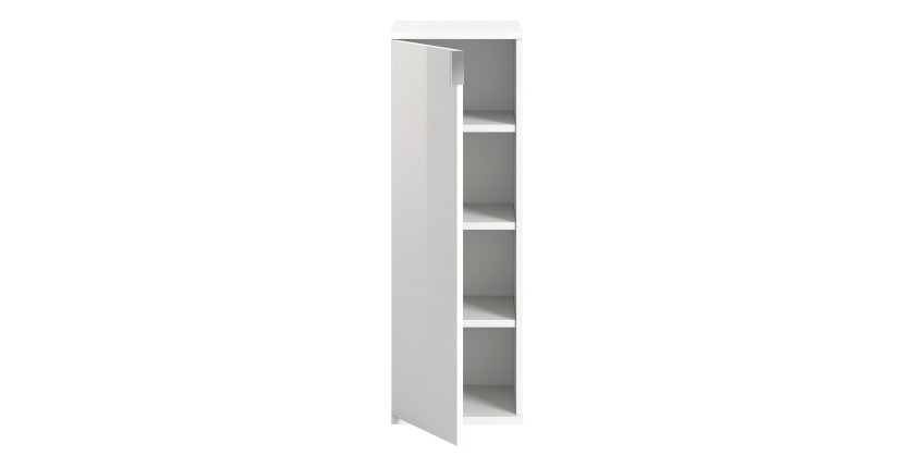 Meuble de rangement BODITE – 1 porte – Blanc laqué – Compact et moderne 