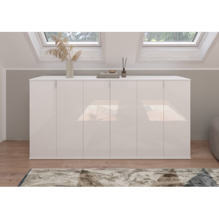 Meuble de rangement BODITE – 1 porte – Blanc laqué – Compact et moderne 