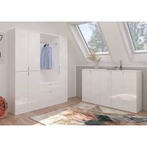 Meuble de rangement BODITE – 1 porte – Blanc laqué – Compact et moderne 