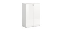 Meuble de rangement BODITE – 2 portes – Blanc laqué – Compact et pratique 