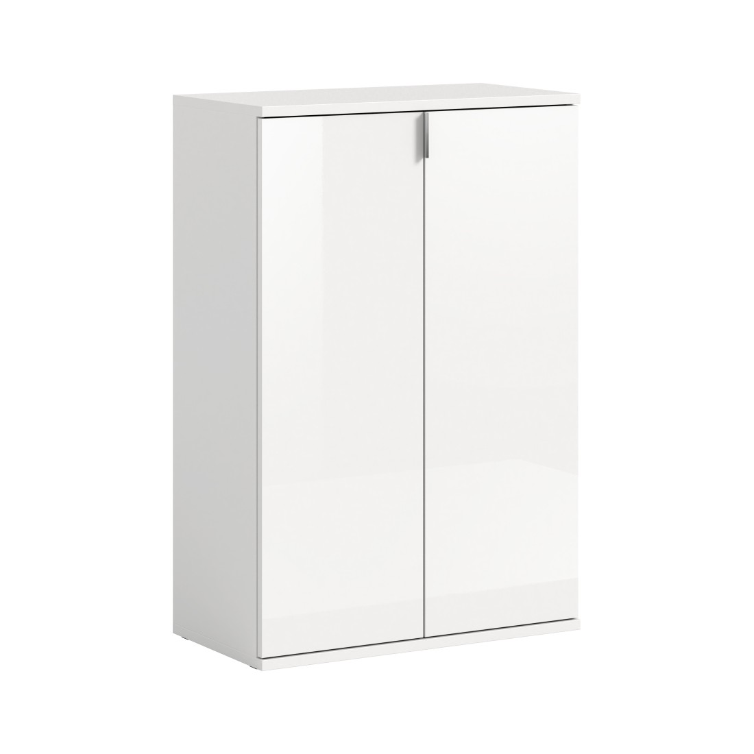 Meuble de rangement BODITE – 2 portes – Blanc laqué – Compact et pratique 