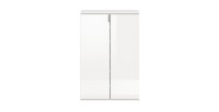 Meuble de rangement BODITE – 2 portes – Blanc laqué – Compact et pratique 
