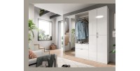 Meuble de rangement BODITE – 2 tiroirs – Blanc laqué – Élégance et praticité 