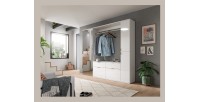 Meuble de rangement BODITE – 4 tiroirs – Blanc laqué – Élégance et rangement optimal 