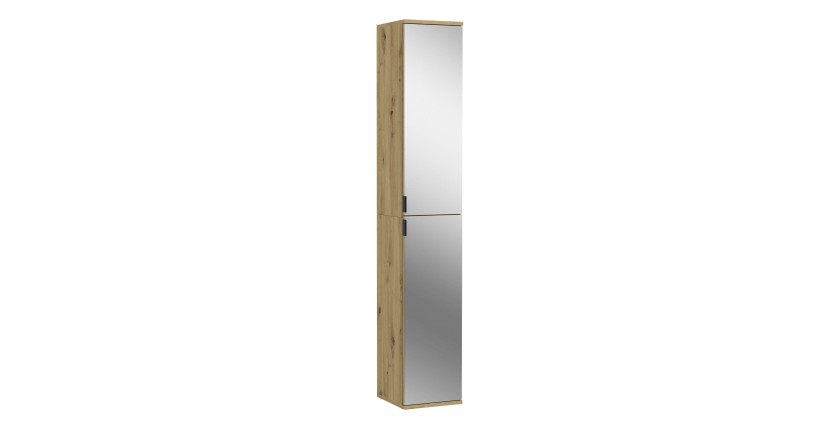 Armoire de rangement BODITE – 6 portes avec miroirs – Chêne clair – Élégance et fonctionnalité 