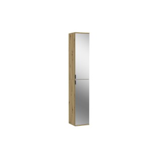 Armoire de rangement BODITE – 6 portes avec miroirs – Chêne clair – Élégance et fonctionnalité 