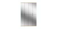 Armoire de rangement BODITE – 8 portes avec miroirs – Chêne clair – Élégance et fonctionnalité 