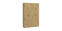 Armoire de rangement BODITE – 8 portes – Chêne clair – Élégance et grande capacité