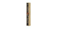 Armoire de rangement BODITE – 4 portes avec miroirs – Chêne clair 