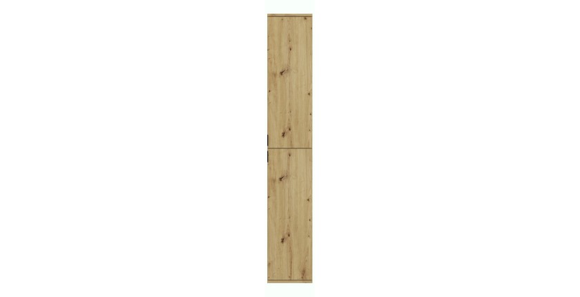 Armoire de rangement BODITE – 8 portes avec miroirs – Chêne clair 