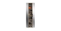 Armoire de rangement BODITE – 8 portes avec miroirs – Chêne clair 