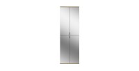 Armoire de rangement BODITE – 12 portes avec miroirs – Chêne clair 
