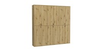 Armoire de rangement BODITE – 12 portes – Chêne clair 