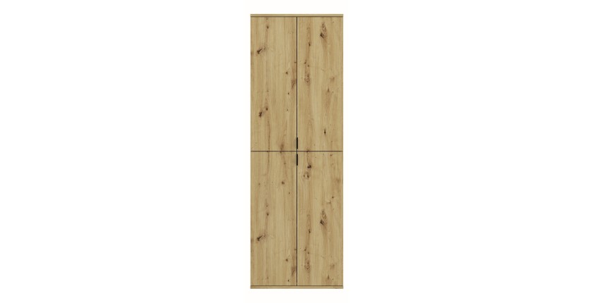 Armoire de rangement BODITE – 12 portes – Chêne clair 