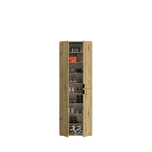 Armoire de rangement BODITE – 12 portes – Chêne clair 