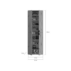 Armoire de rangement BODITE – 12 portes – Chêne clair 