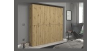 Armoire de rangement BODITE – 12 portes – Chêne clair 