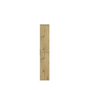 Armoire de rangement 6 portes avec miroirs, penderie et 4 tiroirs – Chêne clair – BODITE 