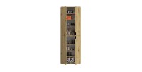 Armoire de rangement 6 portes avec miroirs, penderie et 4 tiroirs – Chêne clair – BODITE 
