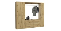 Armoire de rangement 6 portes + 4 tiroirs – Chêne clair – BODITE 