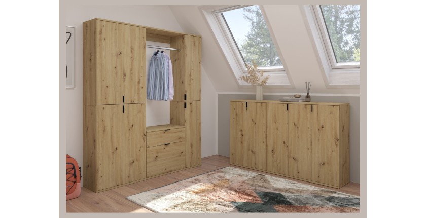 Buffet 4 portes – Chêne clair – BODITE 