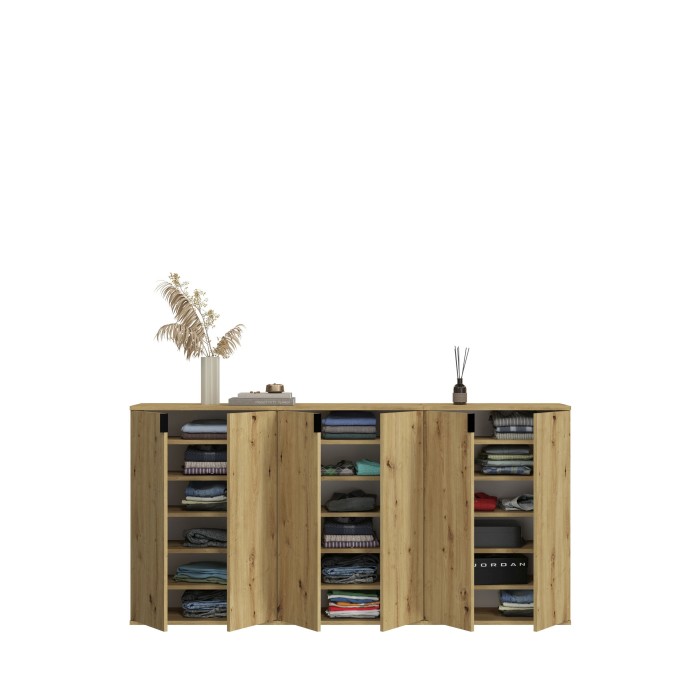 Buffet 6 portes – Chêne clair – BODITE 