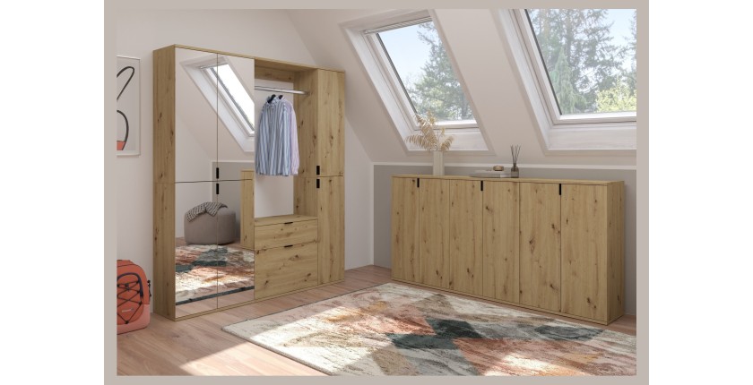 Buffet 5 portes – Chêne clair – BODITE 