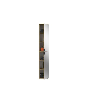 Armoire 2 portes avec miroir – Chêne clair – BODITE 