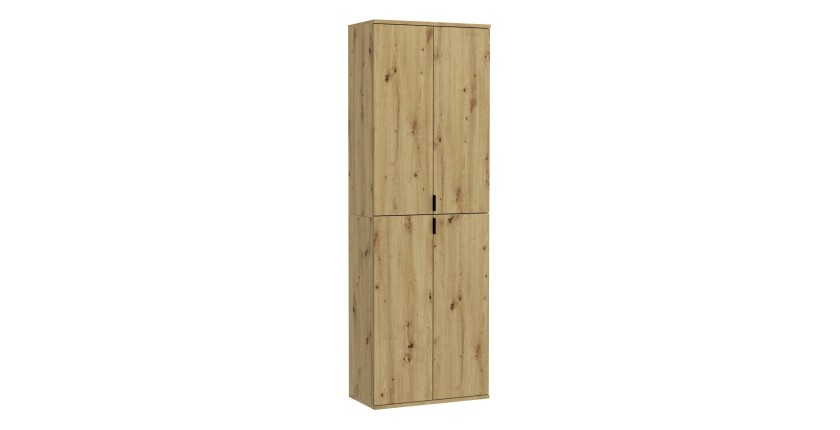 Armoire 4 portes – Chêne clair – BODITE 