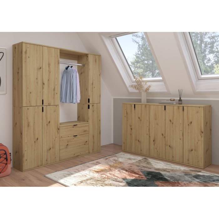 Meuble de rangement 1 porte – Chêne clair – BODITE 