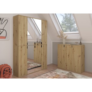 Meuble de rangement 1 porte – Chêne clair – BODITE 