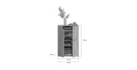 Meuble de rangement 2 portes – Chêne clair – BODITE 