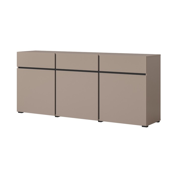 Conjunto de muebles de sala HAVANA - Aparador alto, mueble para TV, aparador bajo - Diseño moderno en beige y negro