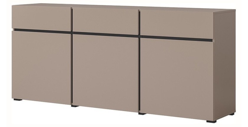 Ensemble meubles de salon HAVANA – Buffet haut, meuble TV, buffet bas – Design moderne beige et noir