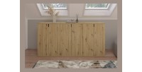 Meuble de rangement 2 portes – Chêne clair – BODITE 