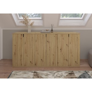 Meuble de rangement 2 portes – Chêne clair – BODITE 