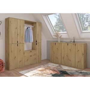 Meuble de rangement 2 portes – Chêne clair – BODITE 