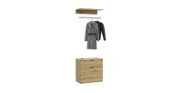 Meuble de rangement 2 tiroirs – Chêne clair – BODITE 